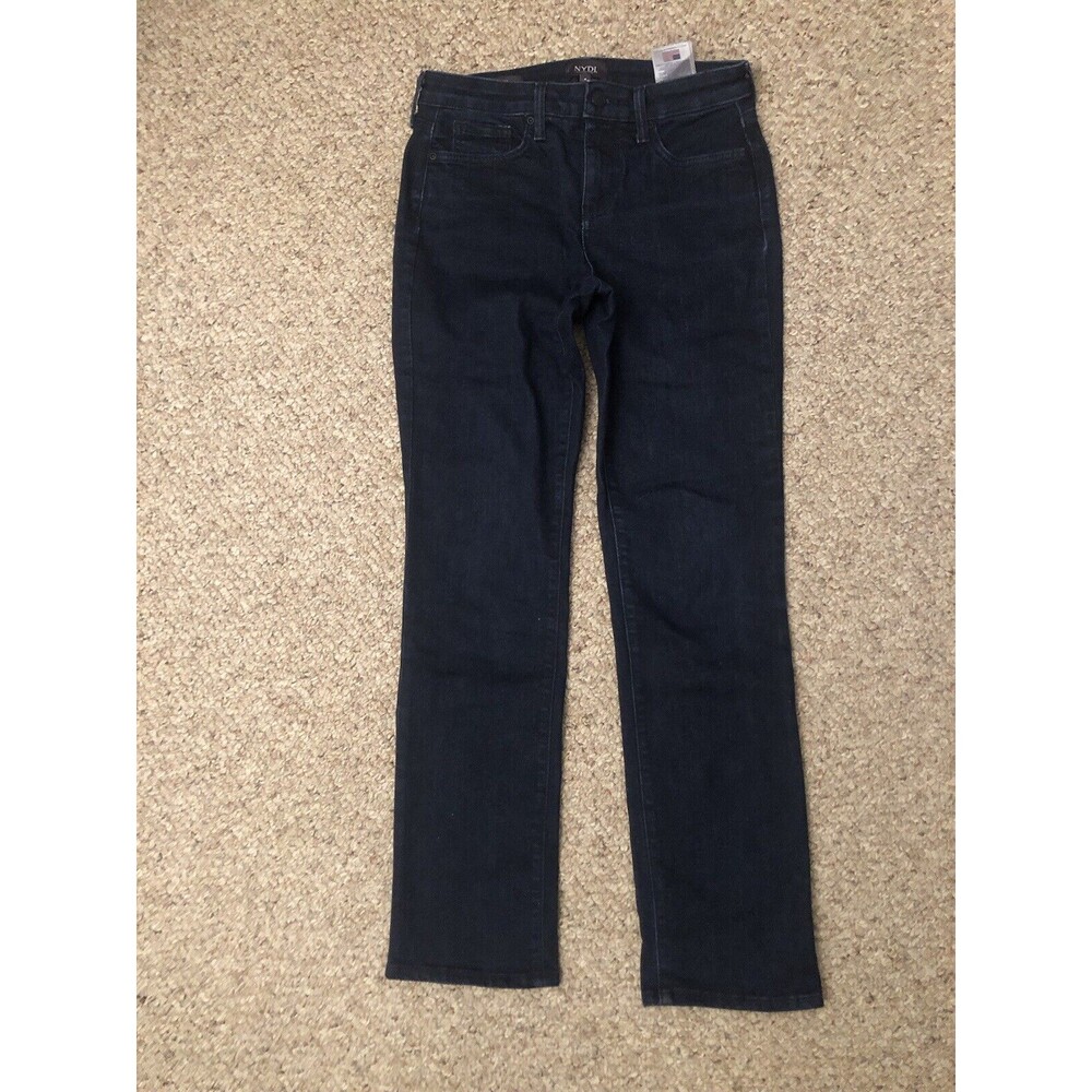 NYDJ Women Jeans Size 4 Blue Mid-Rise Sheri Slim Straight Leg Stretch Denim - Picture 8 of 10